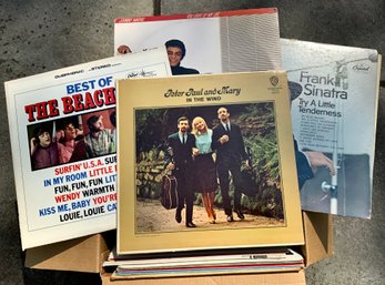 Vintage Vinyl Album Lot ~ 12 Albums ~ The Beach Boys, Peter, Paul & Mary, Frank Sinatra & More
