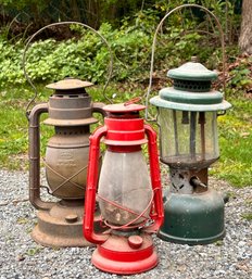 A Trio Of Vintage Camping Lanterns
