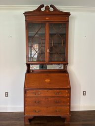 An Antique Chippendale Style Secretaire With Mirror