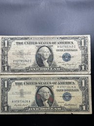 2 $1 Silver Certificates 1935-A, 1957