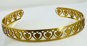 VINTAGE 12K GOLD-FILLED HEART CUT OUT BRACELET