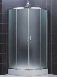 Slimline Shower Base W/ Prime Shower Enclosure And Quall-4 Acrylic Shower Wall