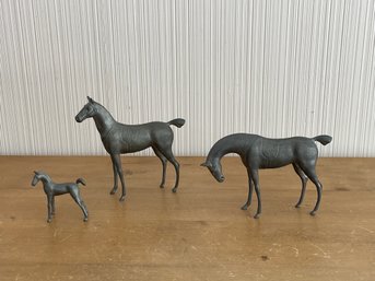 Lot Of 3 Vintage Metal Horse Figurines