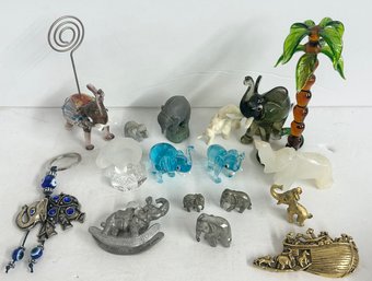 Lot 6 Of Elephant Figurines & Decor