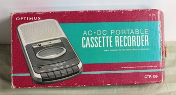 Optimus AC/ DC Portable Cassette Recorder