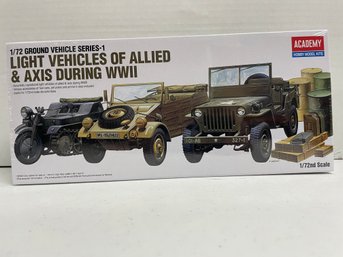 Academy, Light Vehicles Of Allied & Axis During WWII. 1/72 Scale Kit(#85)