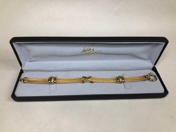 Paid $2,650 At Lord & Taylor 14K Gold Mesh Bracelet With Toggle Ends - WOW ! - 12.5 Dwt Or 19.5