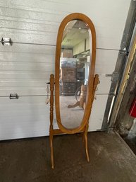 Oak Adjustable Floor Mirror