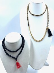 Pairing Of Tassel Accented Necklaces