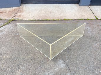 Vintage Acrylic Triangle Coffee Table - 2 Of 2