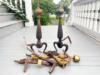 Mixed Metal Andirons - Parts And Pieces