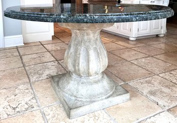 A Magnificent Granite Dining Table With Cast Stone Base - WOW!