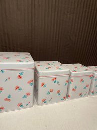 Set Of Four Vintage Nesting Canisters