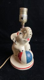 Vintage Shawnee 1940s Circus Elephant Ceramic Nursery Lamp