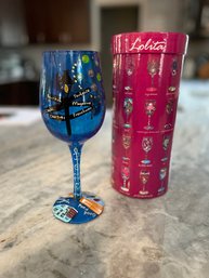 Hand Painted Wine Glass - Lolita New Orleans