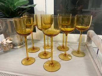 Carlo Moretti Amber Wine Glasses