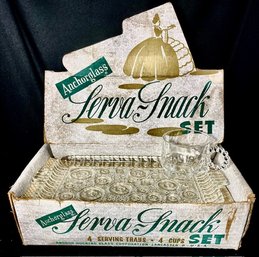 Vintage Anchorglass Serva-snack Set