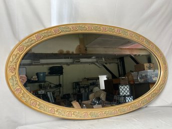 Vintage Ornate Gold Heavy Framed Oval Wall Mirror