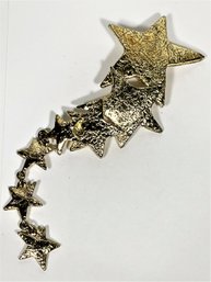 Costume Gold Tone Large Star Tail Brooch