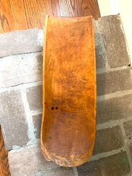 Antique Rustic Wood Scoop Bowl