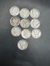 10 Mercury Dimes Miscellaneous Dates