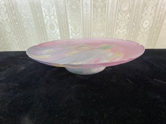 1990s Rueven Art Glass Pedestal Dish