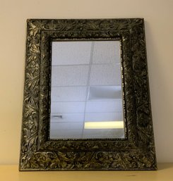 Elegant Vintage Mirror With Wood Leaf And Floral Motif Frame (D)