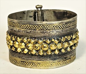 Ethnographic Gold And Silver Cuff Bracelet 47.8 Grams