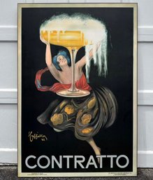A Large Reproduction Advertising Print On Board - Contratto