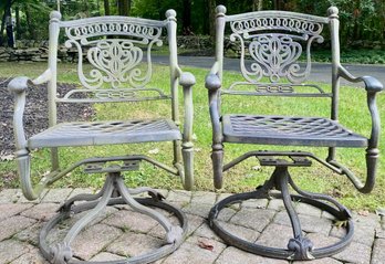 Hanamit Tuscan Swivel Rocker Cast Aluminum Patio Dining Arm Chairs (2)