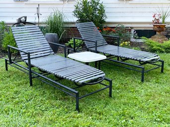 A Pair Of Vintage Outdoor Lounge Chairs And A Cocktail Table By Molla - Recently Redone!