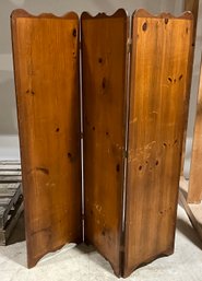 Vintage Wood Folding Room Divider ~ 3 Paneled ~