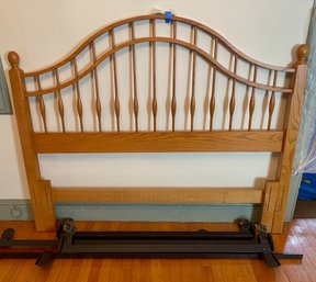 Oak Windsor Style Queen Headboard And Frame