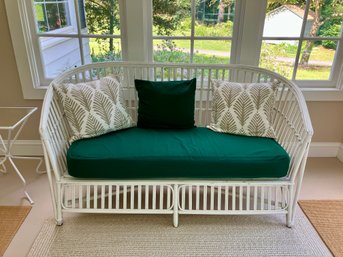 Vintage White Wicker Sofa, Indoor Use