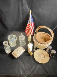 Mixed Glass And Baskets