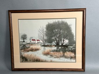 Jeremy King 'A Cheshire Stream' Framed Lithograph