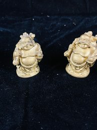 One Buddha Two Buddha! Pair Of Brass Buddhas