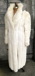 Fabulous Vintage Custom Made, White Fox Long Fur Coat- Fox From Finland