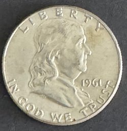 1961 Ben Franklin Silver Half Dollar