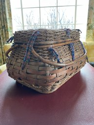 Vintage Picnic Basket With Content.