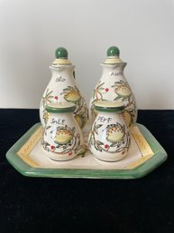 Hand Painted Table Condiment Set