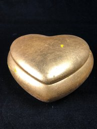 Gold Tone Heart Trinket Box