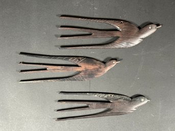 Vintage Hand-Carved Hair Combs/Picks, Bird Form