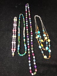 Set Of Beaded Color Necklaces