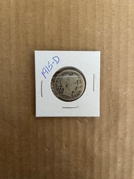 Beautiful 1915-D Barber Quarter, Silver Coin