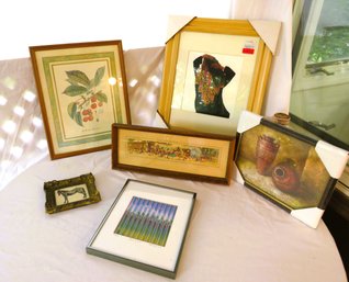 Assorted Framed Art 6 Pieces Some Signed