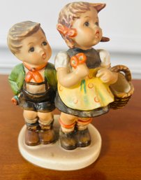 Hummel Figurine - Boy And Girl With Basket, Flowers