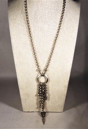 Great Heavy Sterling Silver Large Pendant And Chain Necklace