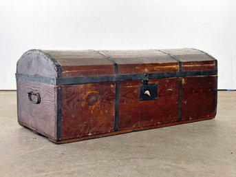 A Lovely Antique Lined Ladies' Trunk