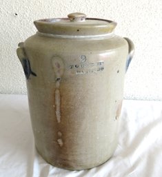 Antique T.o. Goodwin Hartford Salt Glaze Stoneware Crock With Lid